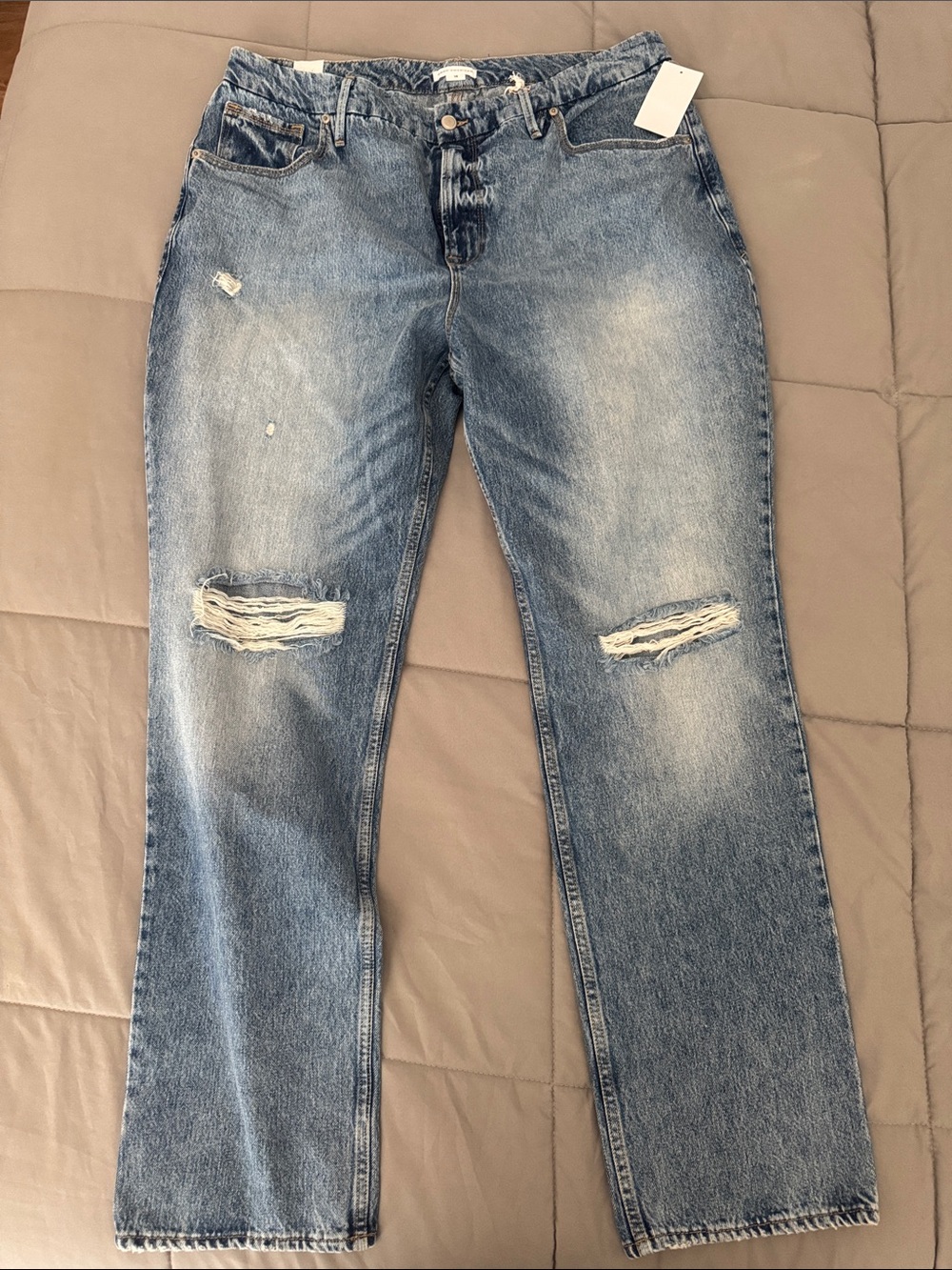 Good American High-Rise Distressed Light Blue Jeans 90’s